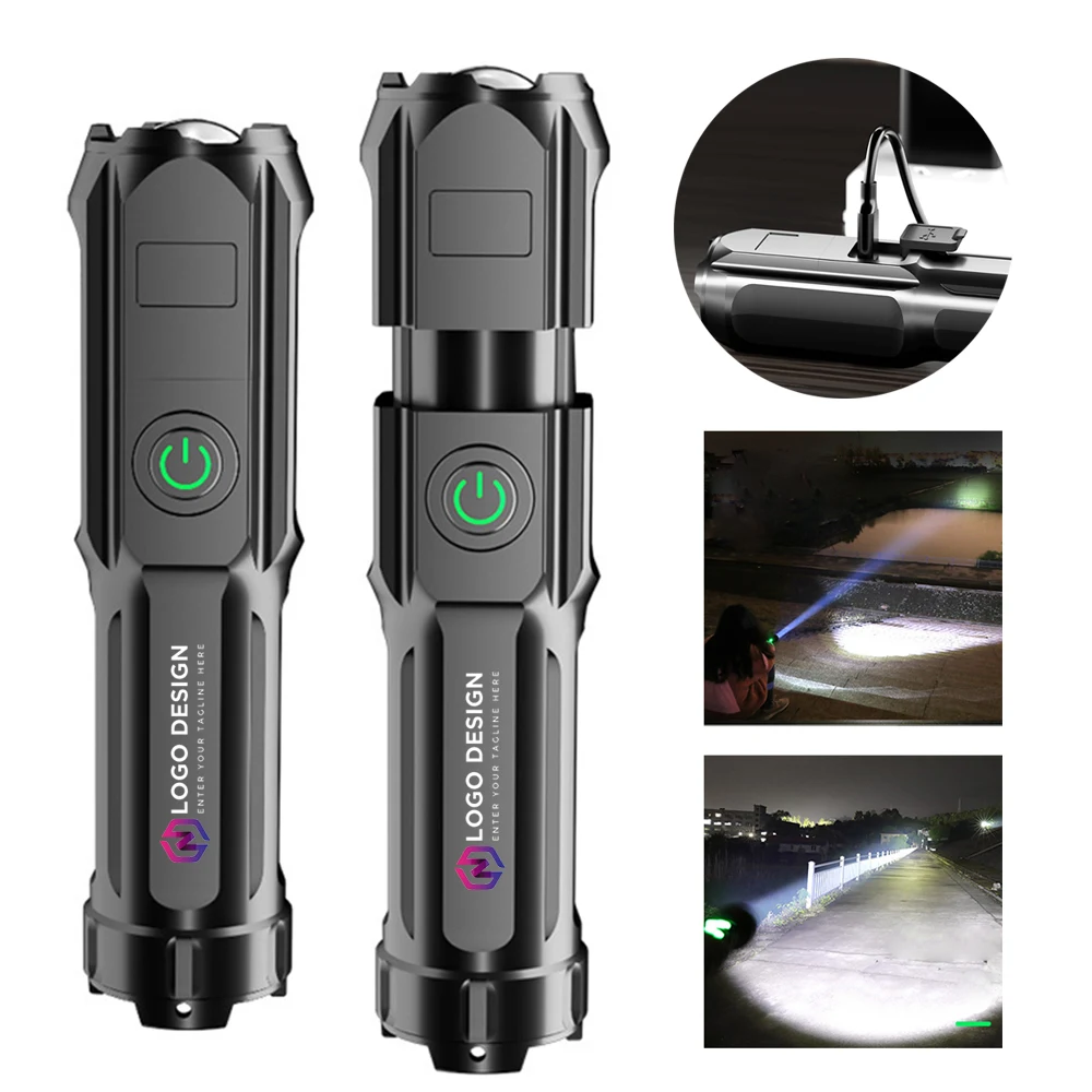 USB DirectCharging and Telescopic Zoom Outdoor Flashlight 1