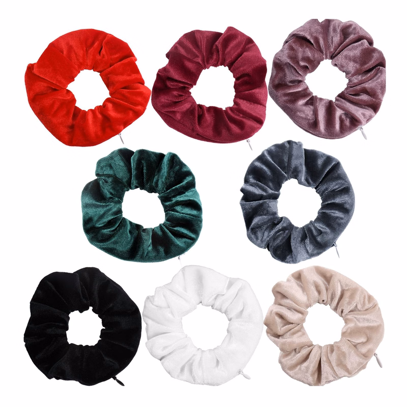 Hidden Pocket Scrunchies with Zipper Pouch