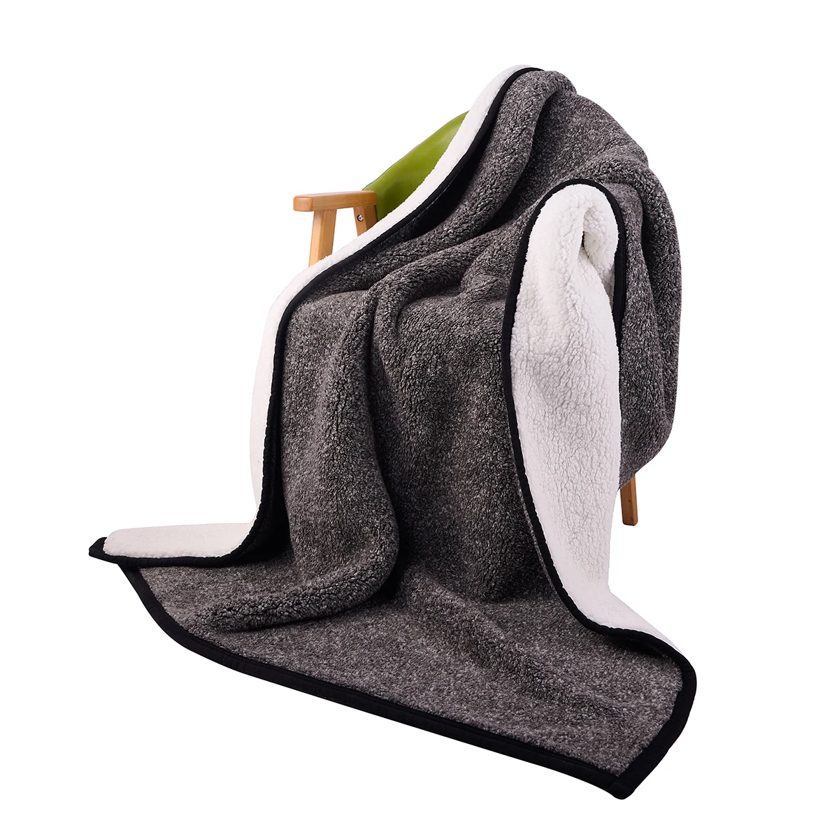 Double Sided Sherpa Throw Blanket 1