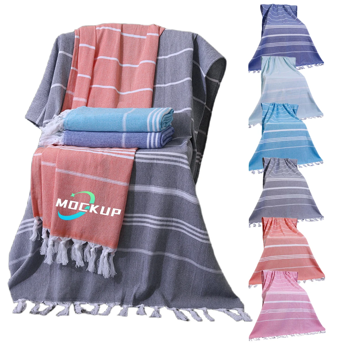 Lightweight Turkish Tassel Beach Towel 1