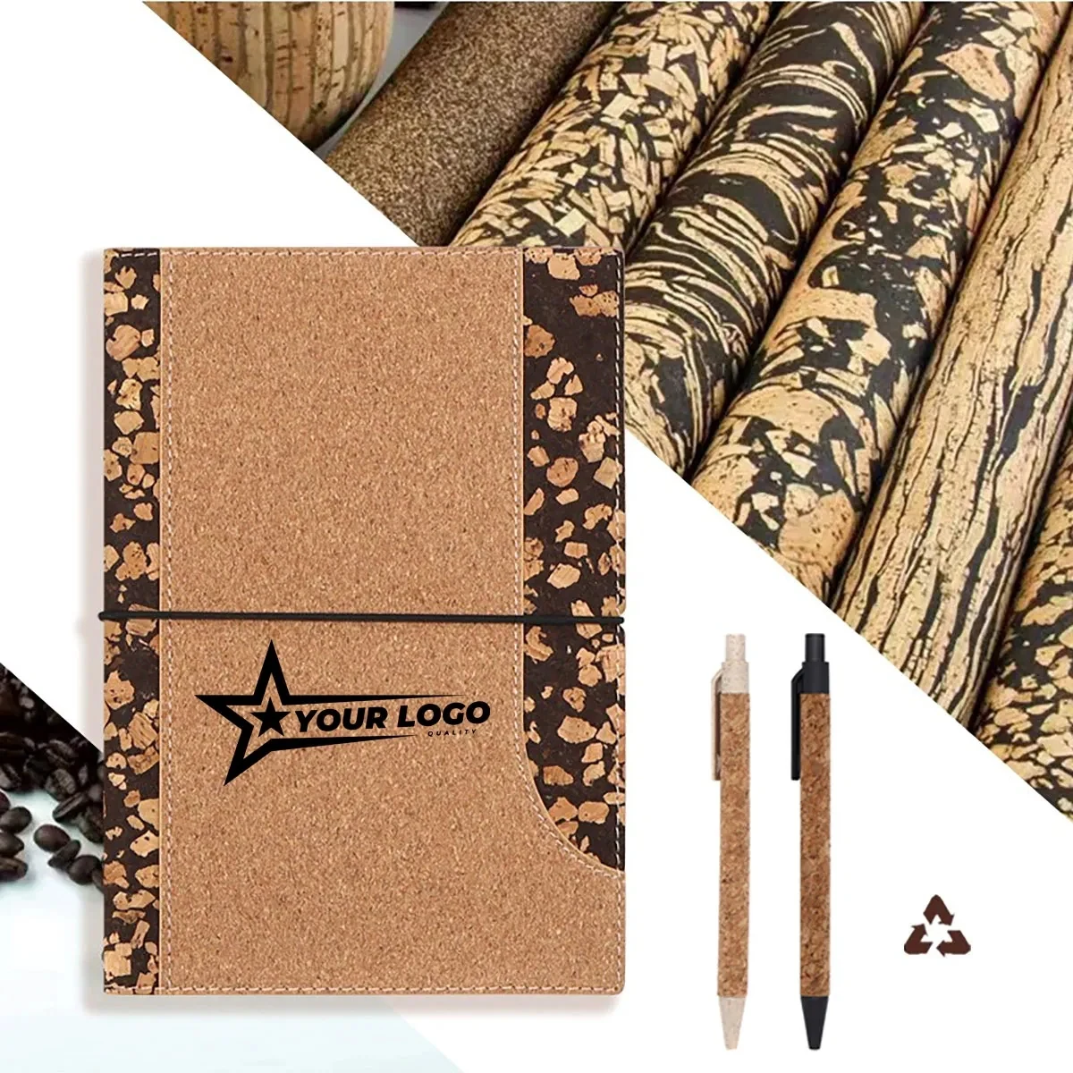 A5 Ruled Coffee Cork NotebookJournal with Gift Box 1