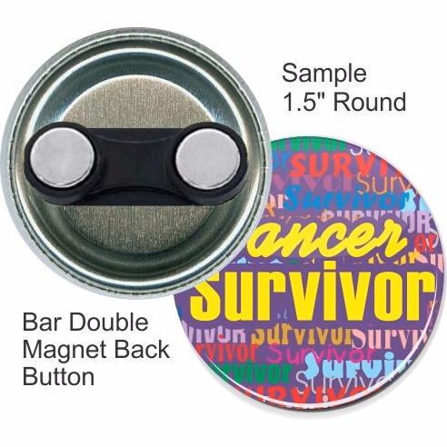 Bar Double Magnet 1 1/2 Inch Round Button