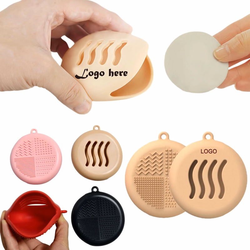 2 In 1 Portable Silicone Puff Holder And Brush Cleaner