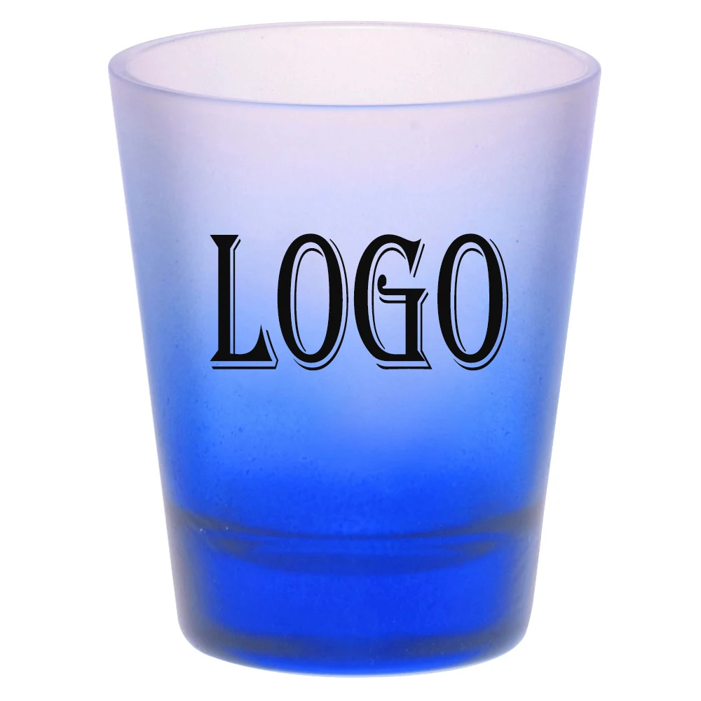 2oz Frosted Blue Shot Glass 1