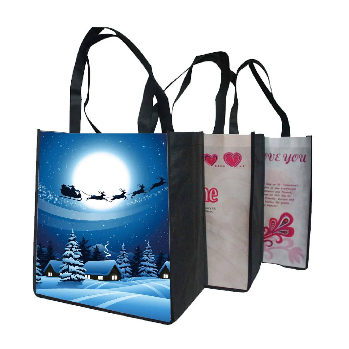 100 GSM Full Color wide Grocery Tote Bag with 5" Gusset (13" x 13" x 5") 1