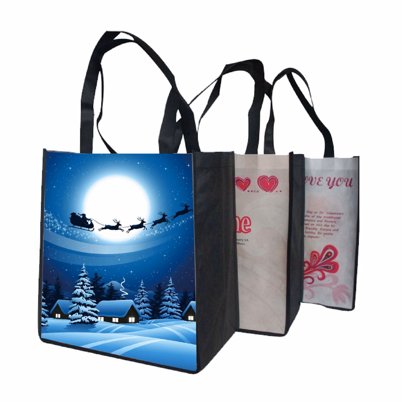 100 GSM Full Color wide Grocery Tote Bag with 5" Gusset (13" x 13" x 5")