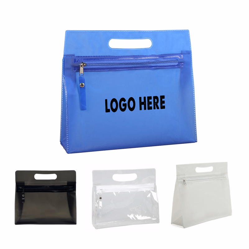 Portable PVC Transparent Waterproof Cosmetic Bag With Zipper