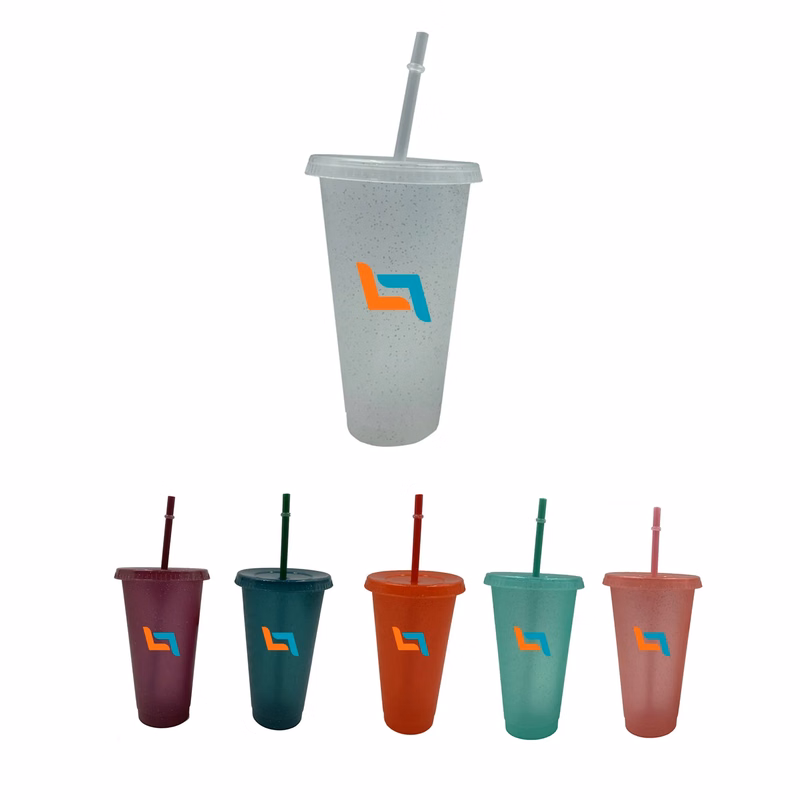 16OZ Plastic Sports Cup With Straw