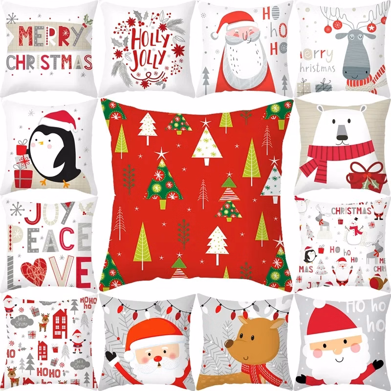 18"x18"Christmas Peach Velvet Pillowcase