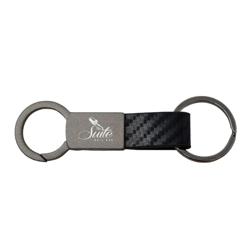 Carbon Fiber Strap Metal Key Chain 1