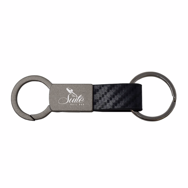 Carbon Fiber Strap Metal Key Chain