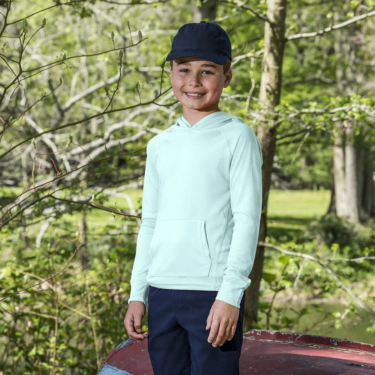 SUNPROOF YOUTH HOODED LONG SLEEVE TEE 1