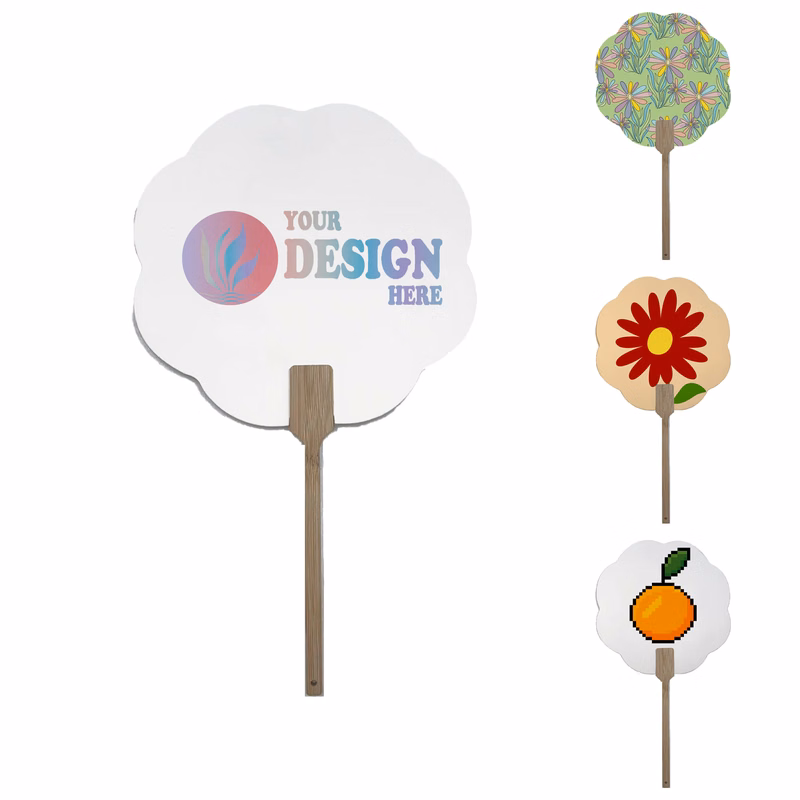 Eco Friendly Paper Fan with Wood Handle