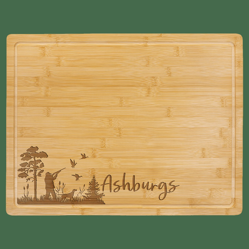 19 3/4" x 15" Multi Brown Bamboo Cutting Board with Drip Ring