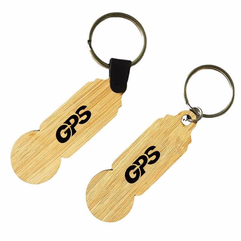 4 1/2 " Wood Token Keychain