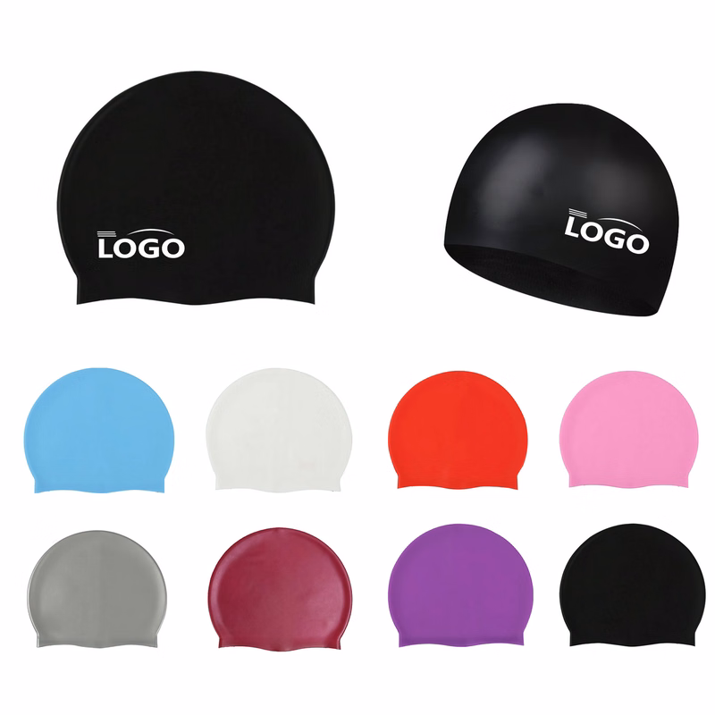Custom Logo Adult Silicone Waterproof Swimming Cap