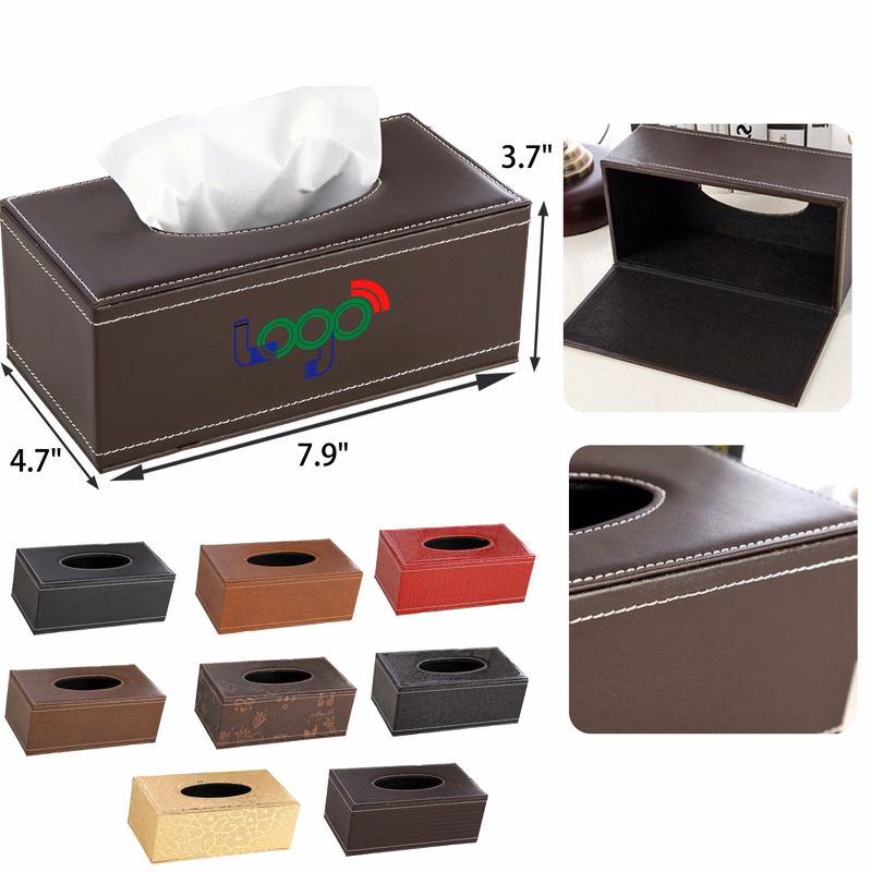 MOQ 50 PCS Stylish PU Leather Tissue Box