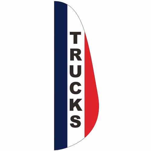 "TRUCKS" 3' x 10' Message Feather Flag