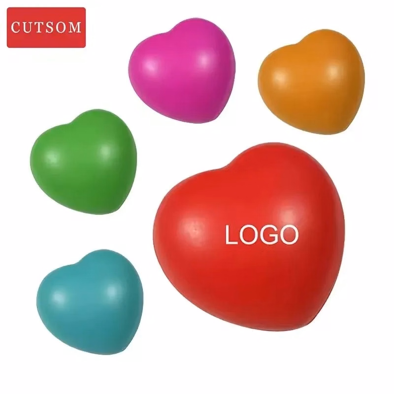 2.75" PU Heart Stress Balls for Anxiety