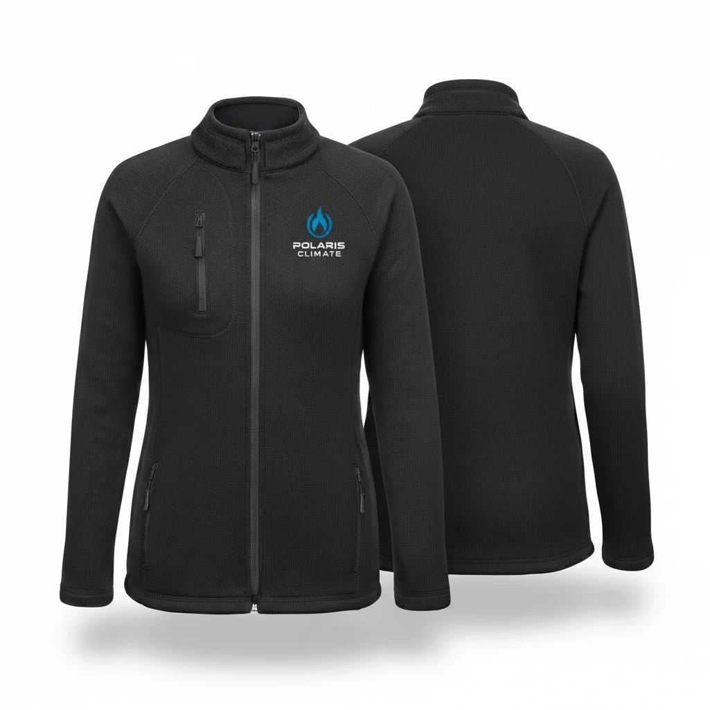 Women's Heathered Full Zipper Brushed Back Fleece Jacket 1