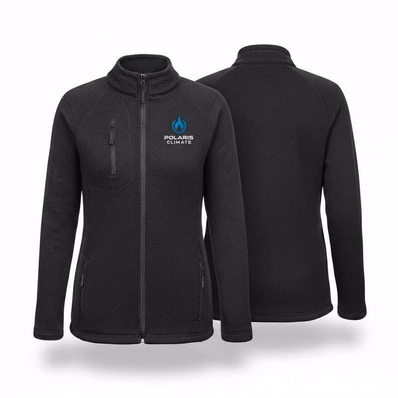 Women's Heathered Full Zipper Brushed Back Fleece Jacket