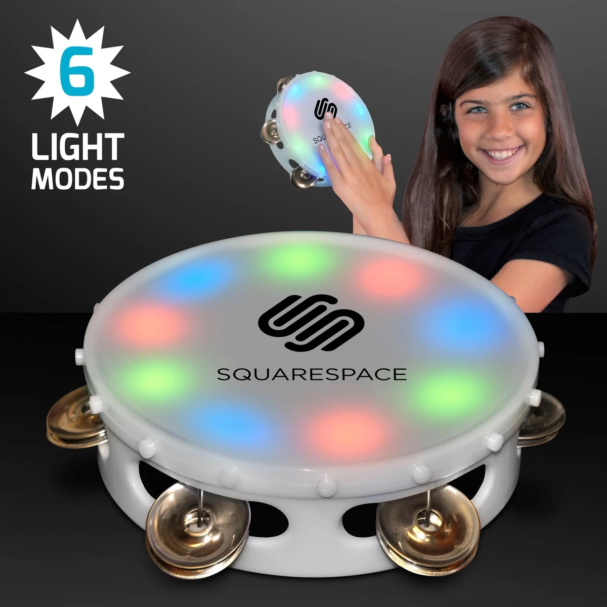 5" Light Up Round Tambourine Toy 1