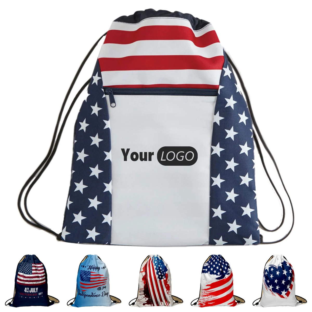 600 Denier & 210 Denier Durable Patriotic Drawstring Backpack ?C Perfect For Everyday Use 1