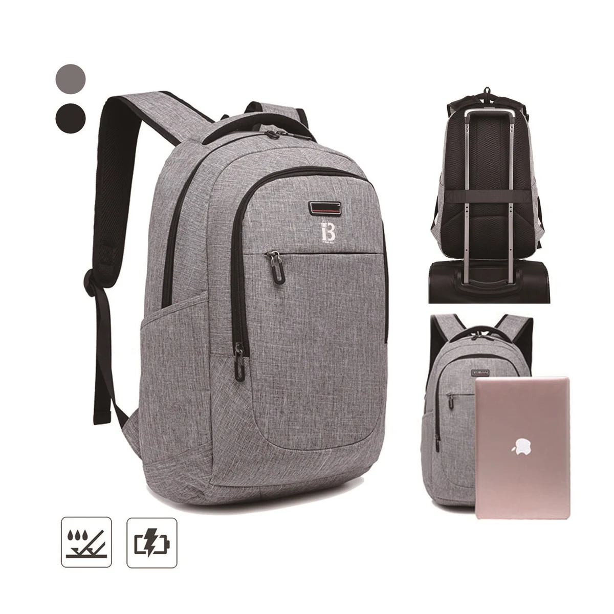 Waterproof Travel Laptop Backpack w/ Luggage Strap 1