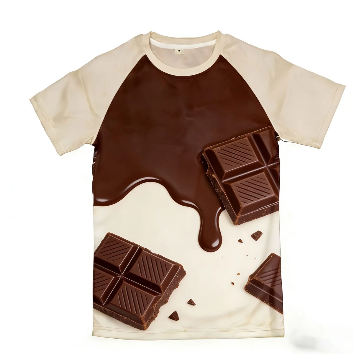 Crew Neck Raglan Short Sleeve Mesh Print Top 1