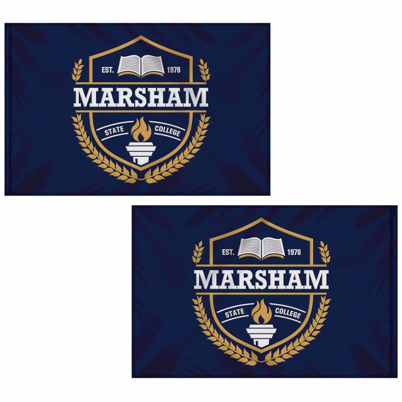 4' x 6' Double Sided Embroidered Flag with Pole Sleeve