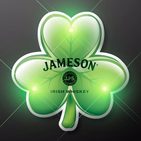 Irish Shamrock Blinky LED Lapel Pins