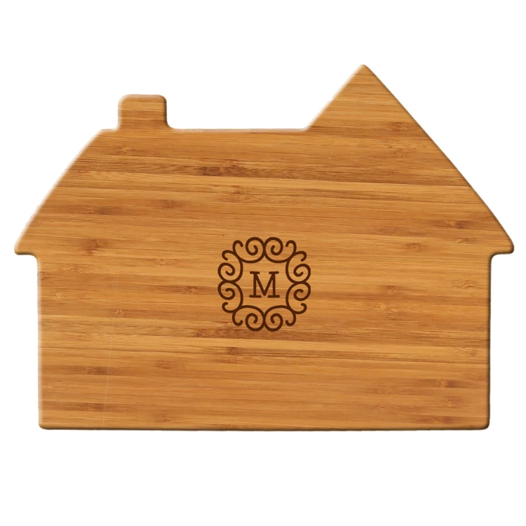 12" House Shape Bamboo Cutting Board 1