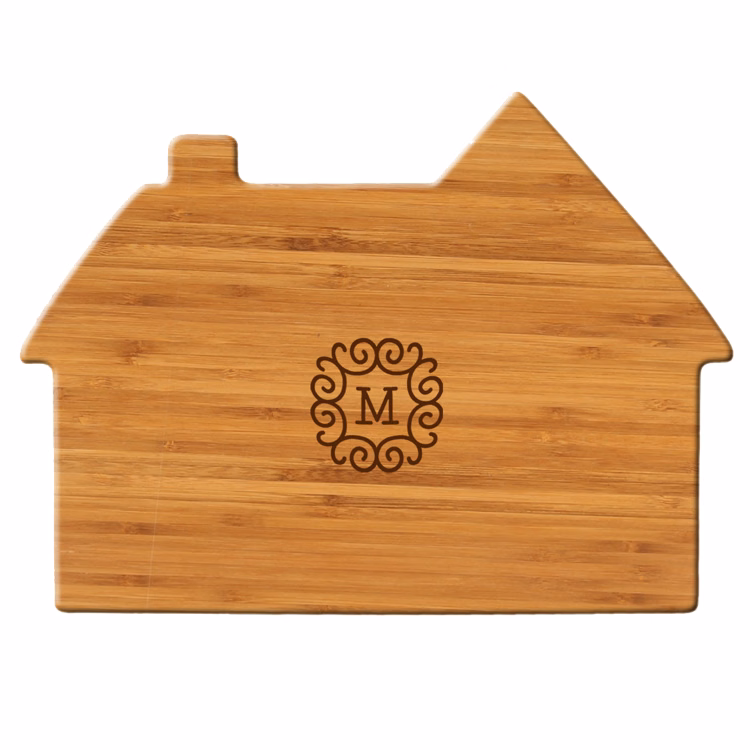 12" House Shape Bamboo Cutting Board