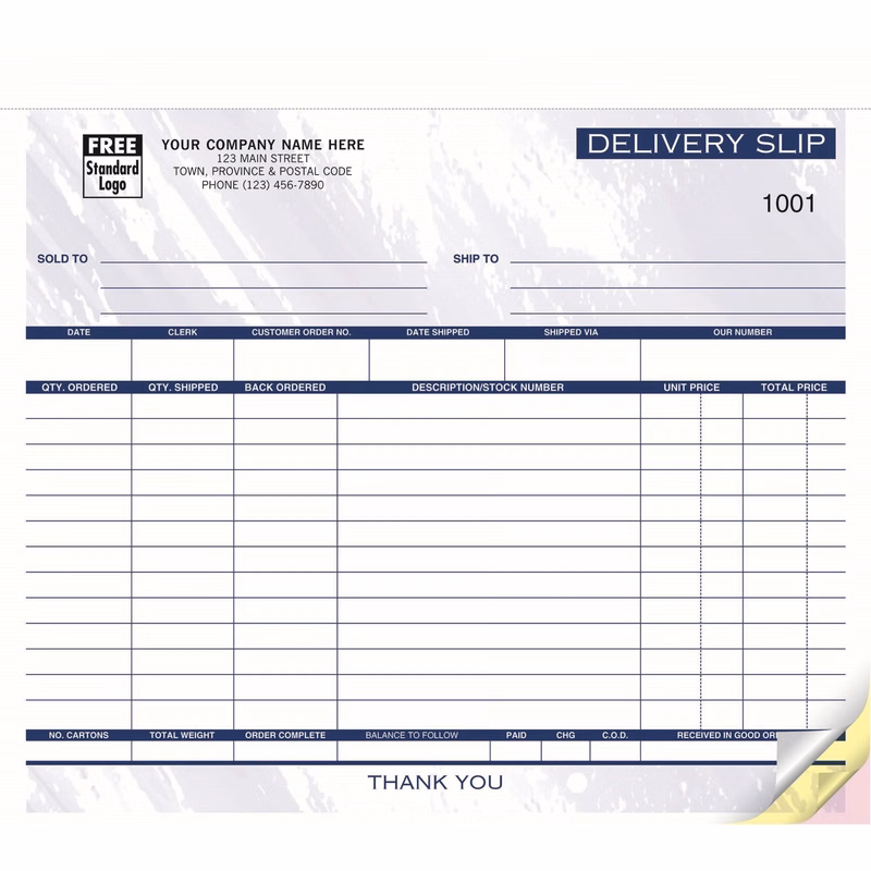 Delivery Confirmation Slips