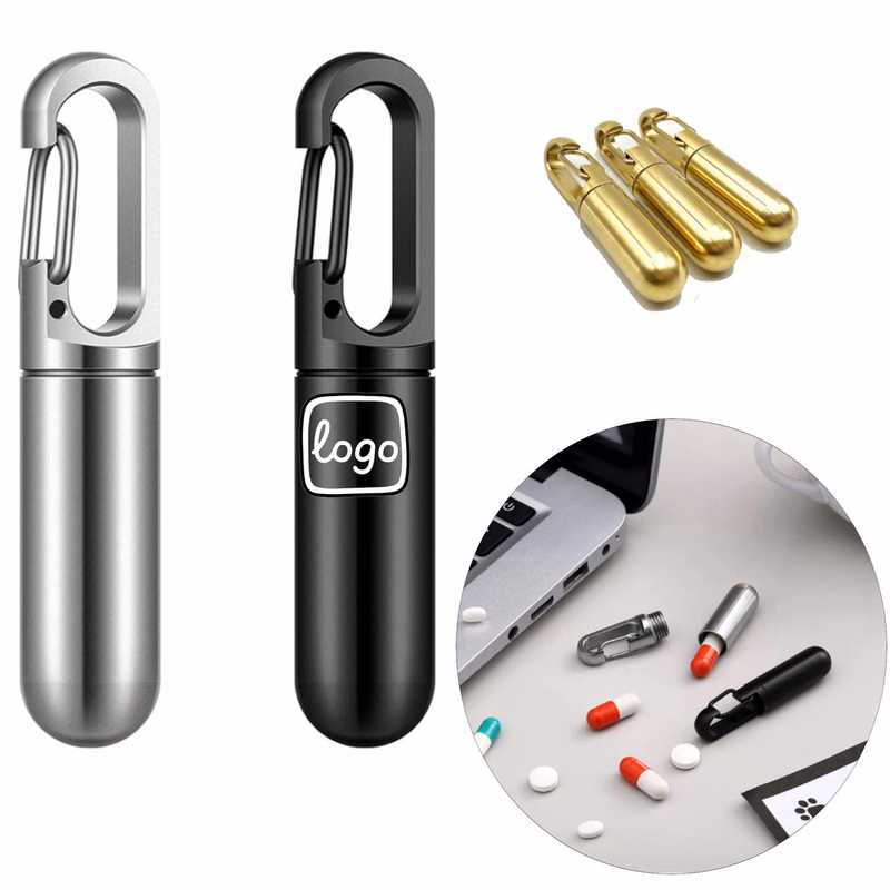 Stainless Steel Case Keychain Pill