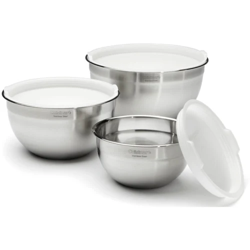 Cuisinart Stainless Steel Mixing Bowls with Lids - Set of 3 1