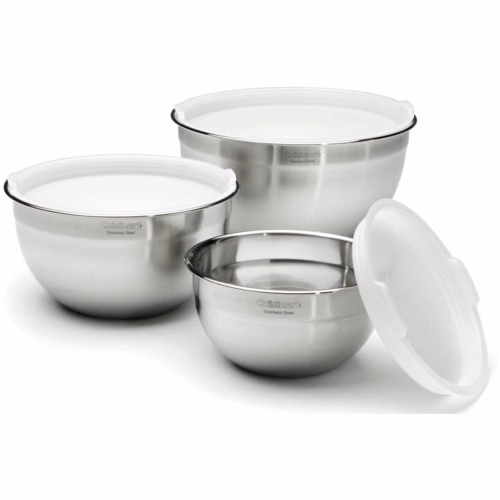 Cuisinart Stainless Steel Mixing Bowls with Lids - Set of 3