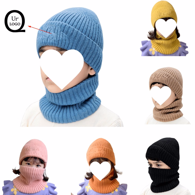 Winter Knit Children Hat W/ Scarf