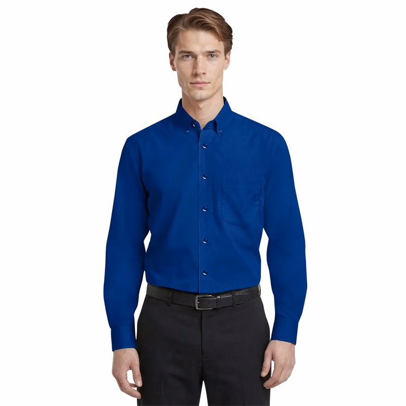 Men's L/S Superblend Poplin Shirt with Matching Buttons