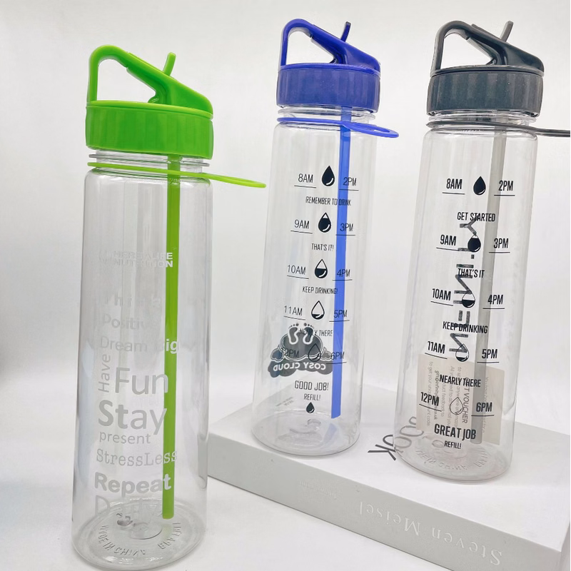 30oz Sports Water Bottle with Time Marker