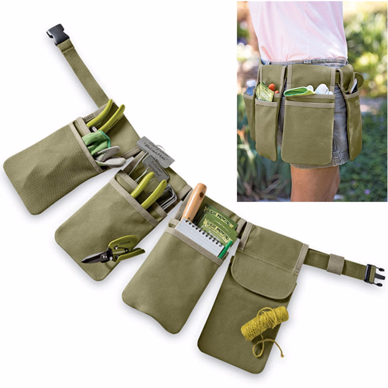Outdoor Garden Waist Tool Belt With 4 Pockets