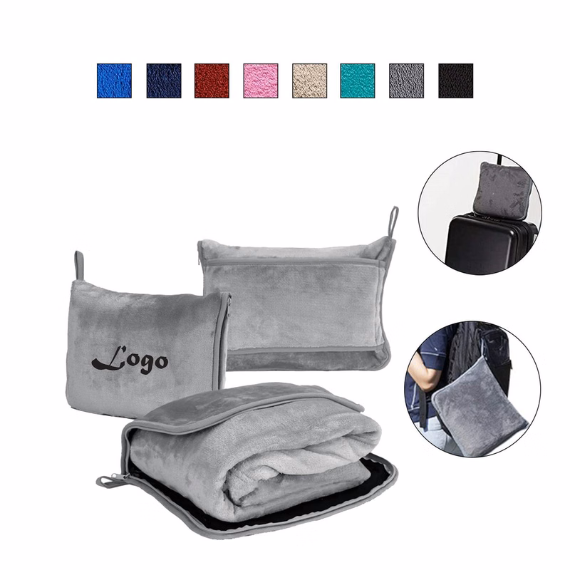 Soft Travel Blanket Attached with Pillow