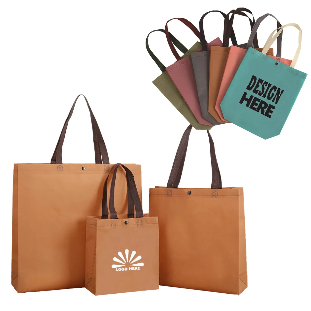 Nonwoven Tote Bag with Concealed Button 1