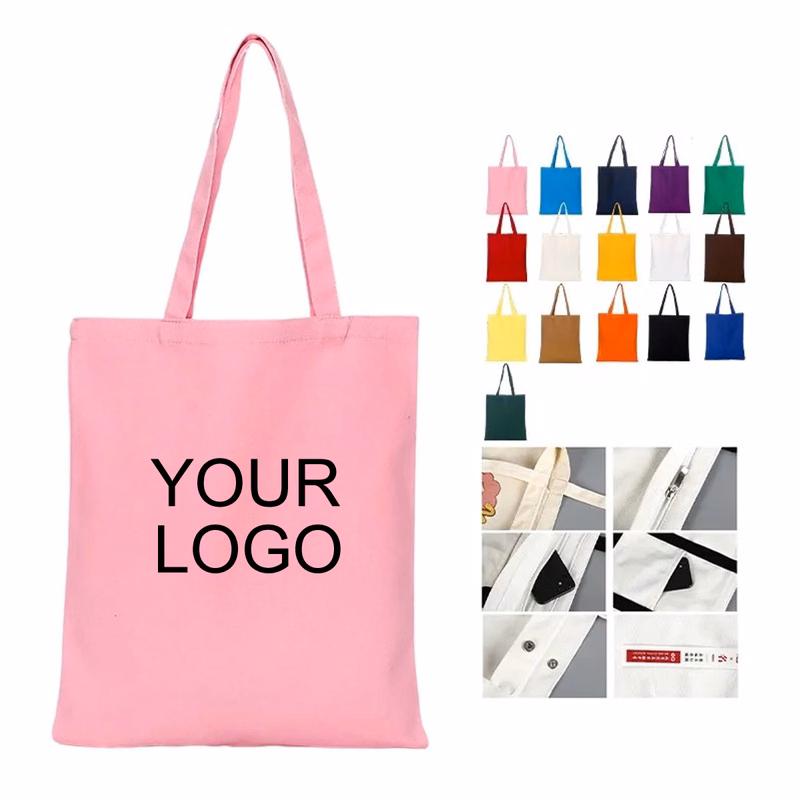 Polyester Cotton Tote Bag 16.54" x 13.78" with Reinforced Handles