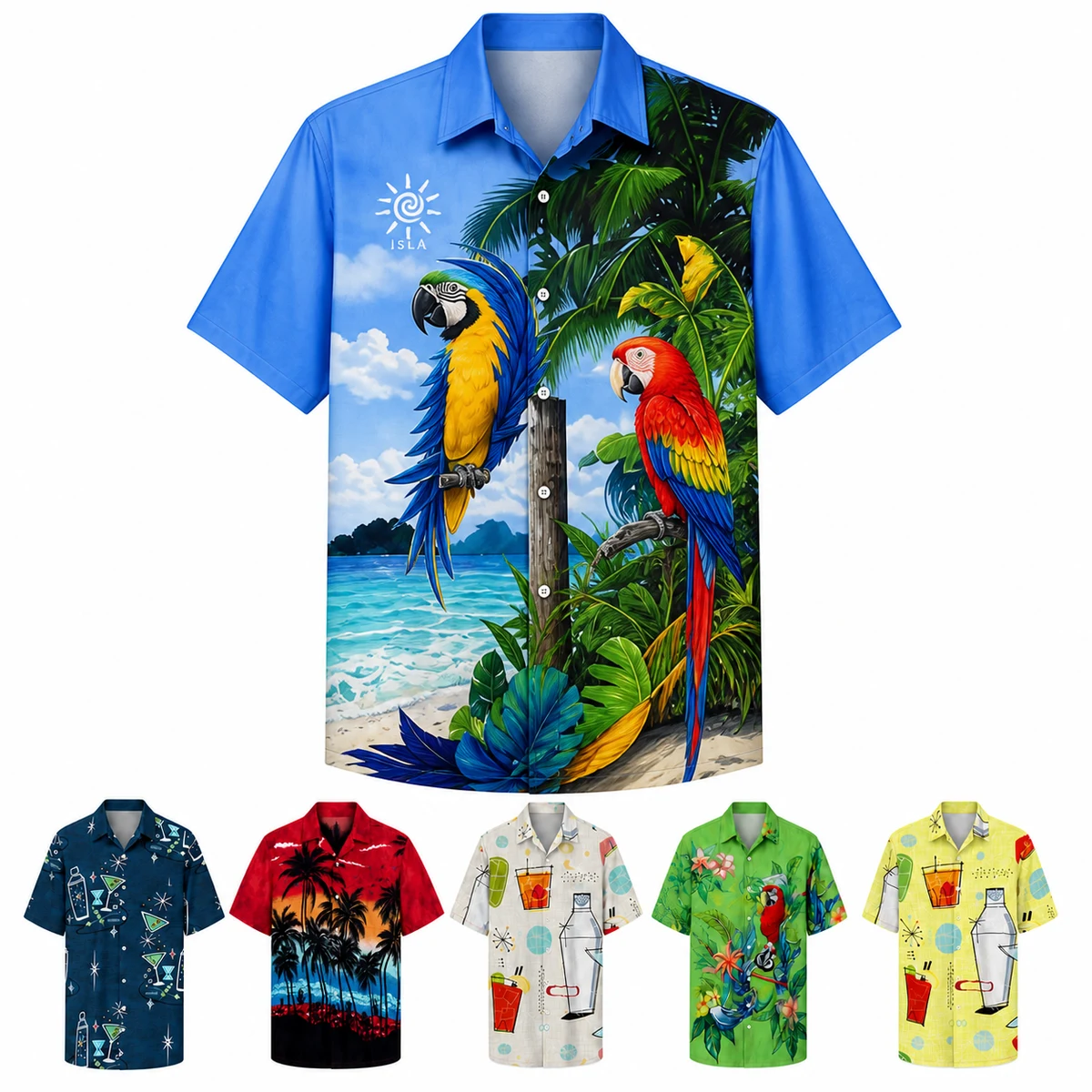 Polyester Printed Tropical Camp Shirt 1