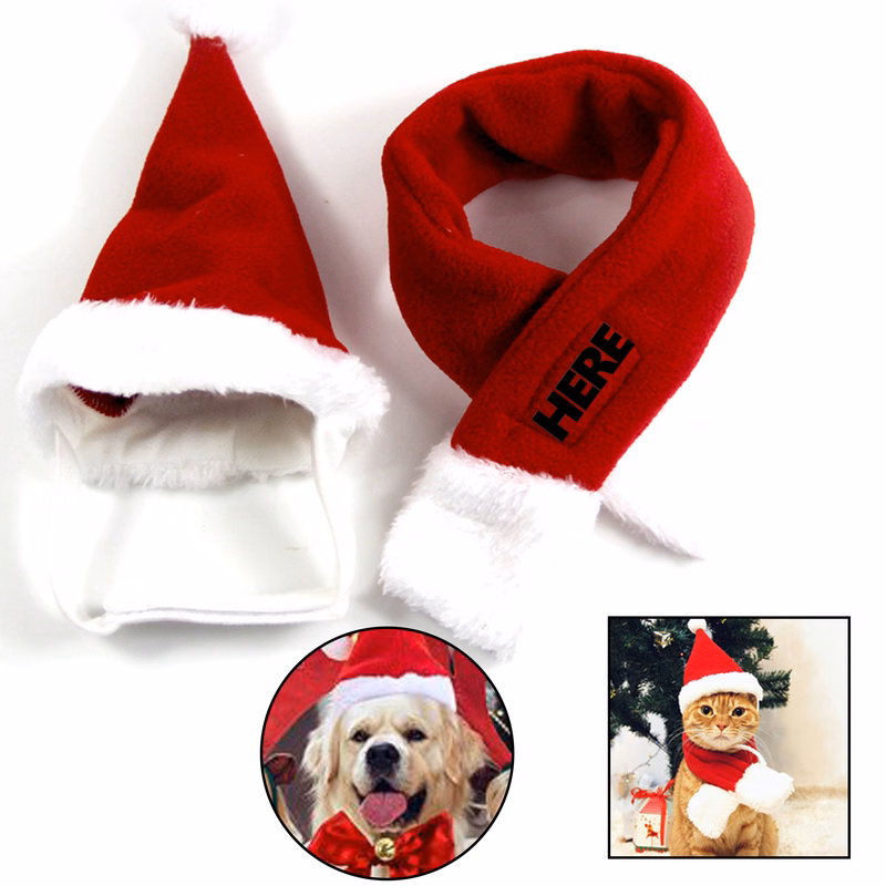 Holiday Scarf and Hat Set for Pets