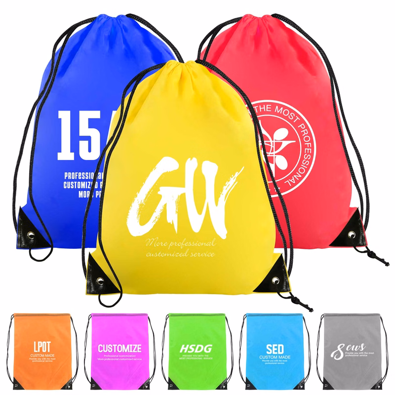 Portable Polyester Drawstring Sport Backpacks