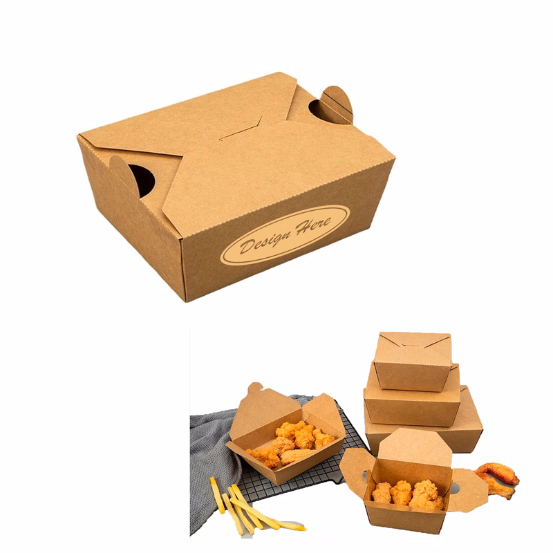 Kraft Paper Lunch Box with Strong, Biodegradable Construction