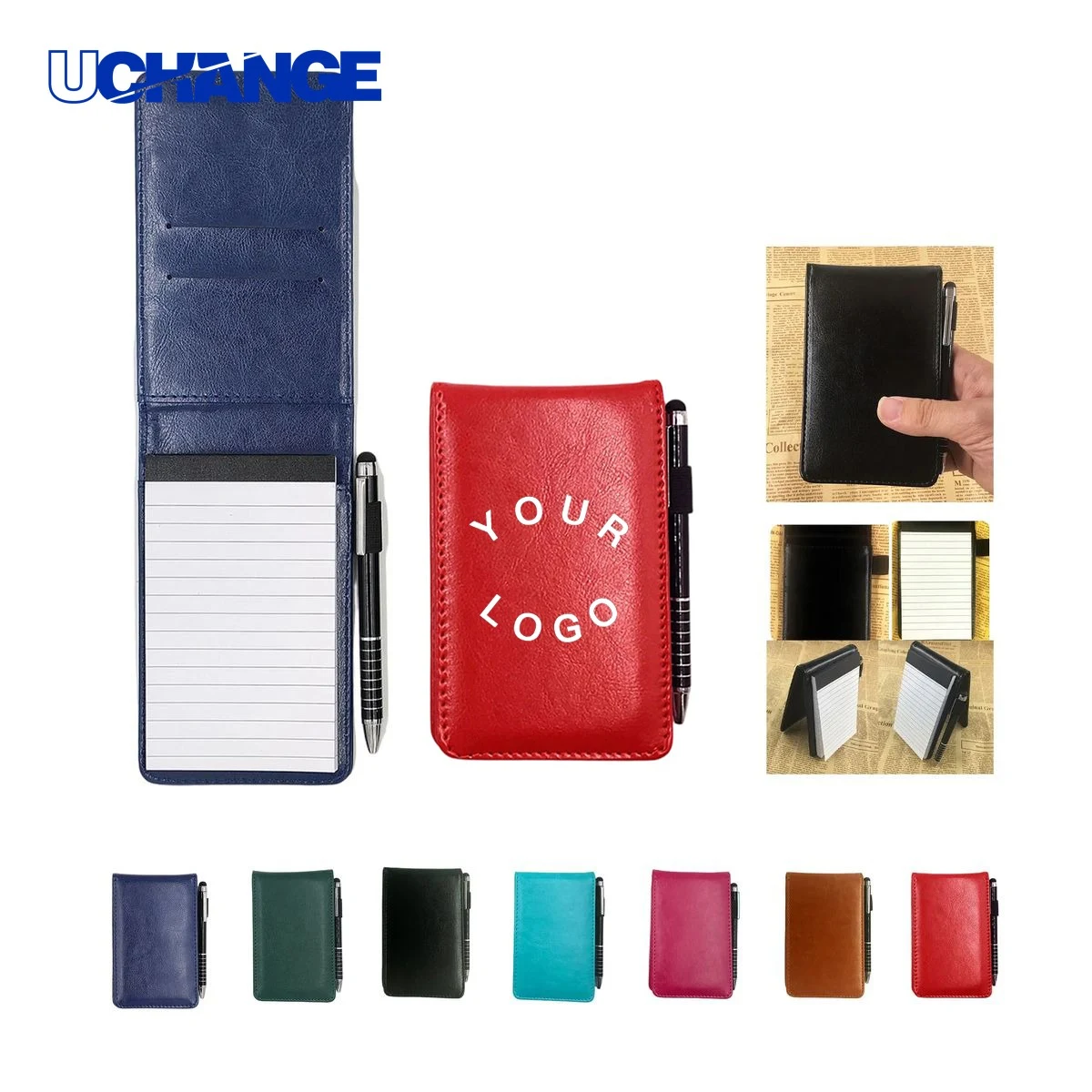 A7 Polyester Notebook Journal with Card Storage Pocket Size 1
