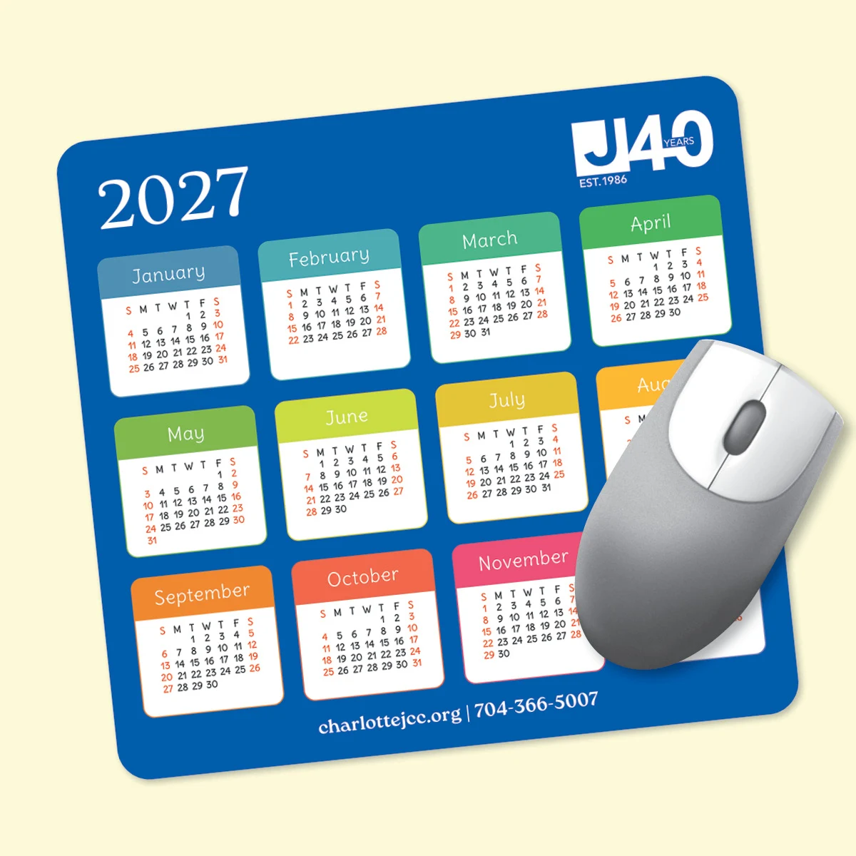 Origin'L Fabric 7.5"x8"x1/16" Calendar MousePad 1
